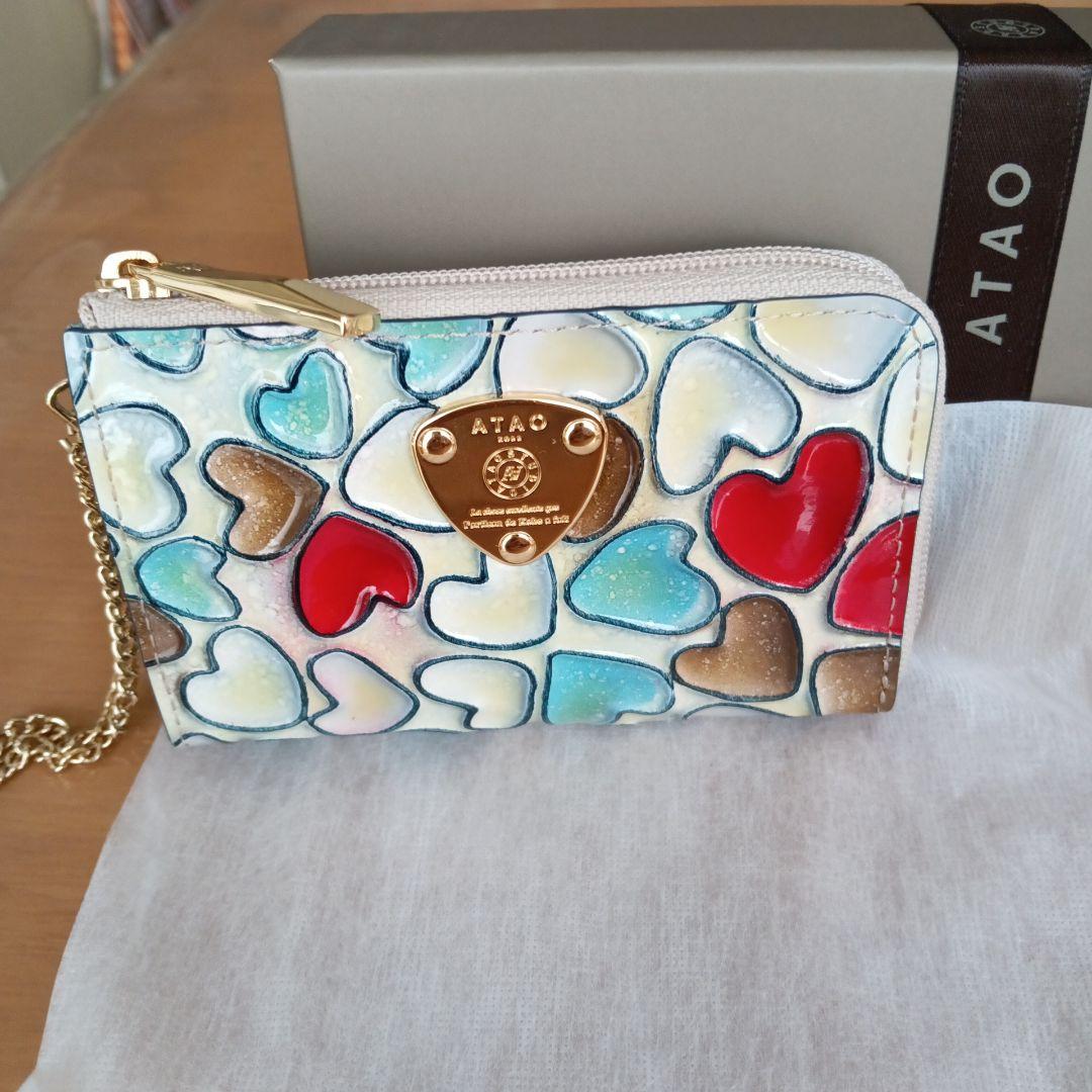 【アタオ】ベルハッピーヴィトログラスハート、キィーケースミニ財布★箱あり