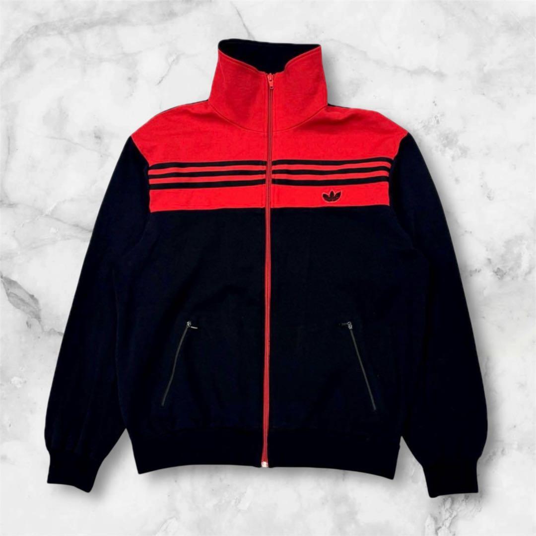 K*i様 【70s】アディダス 黒赤 ジャージ 西ドイツ製 デサント adida