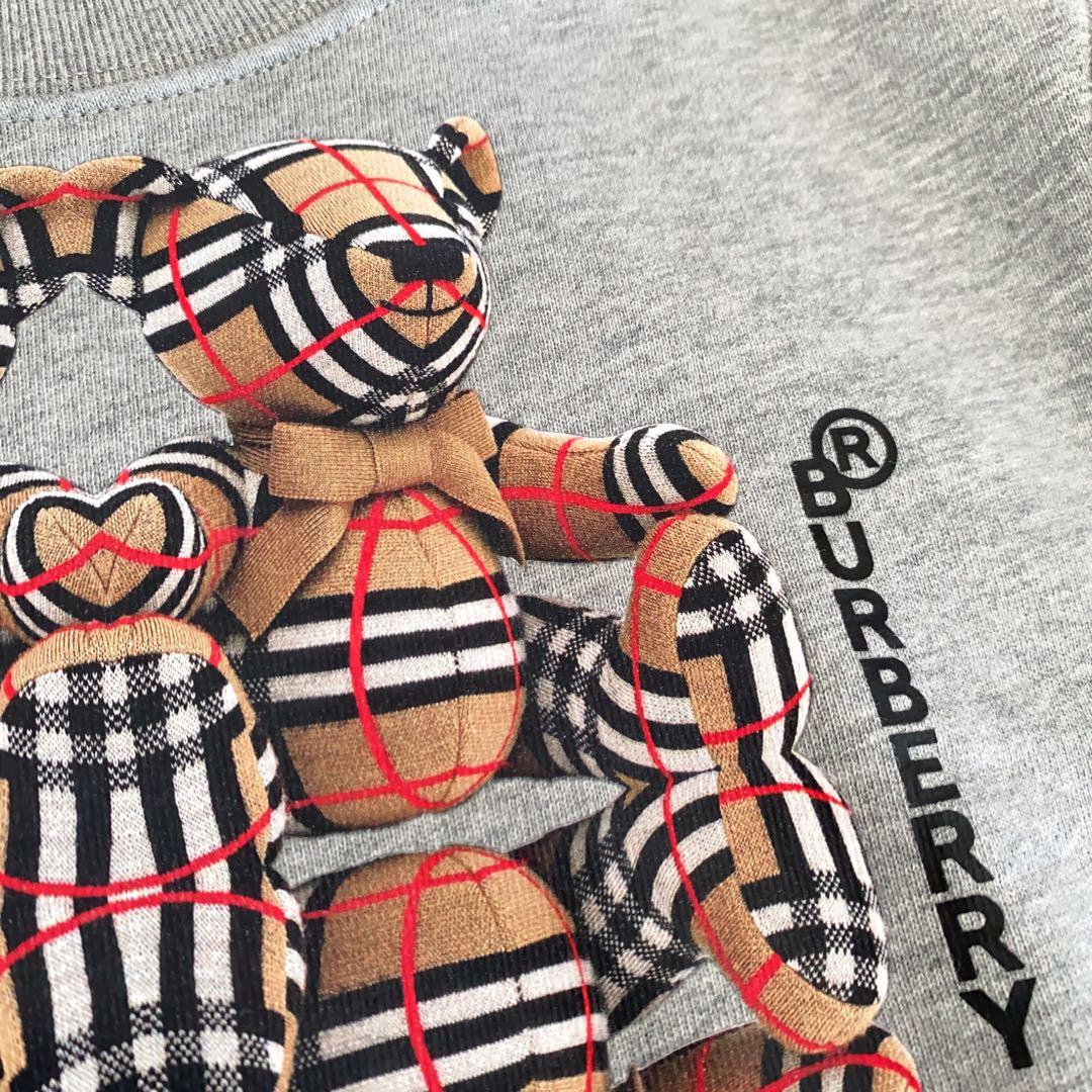 ラスト１【新品】Burberry キッズ ロゴ トレーナー くま グレー 4Y