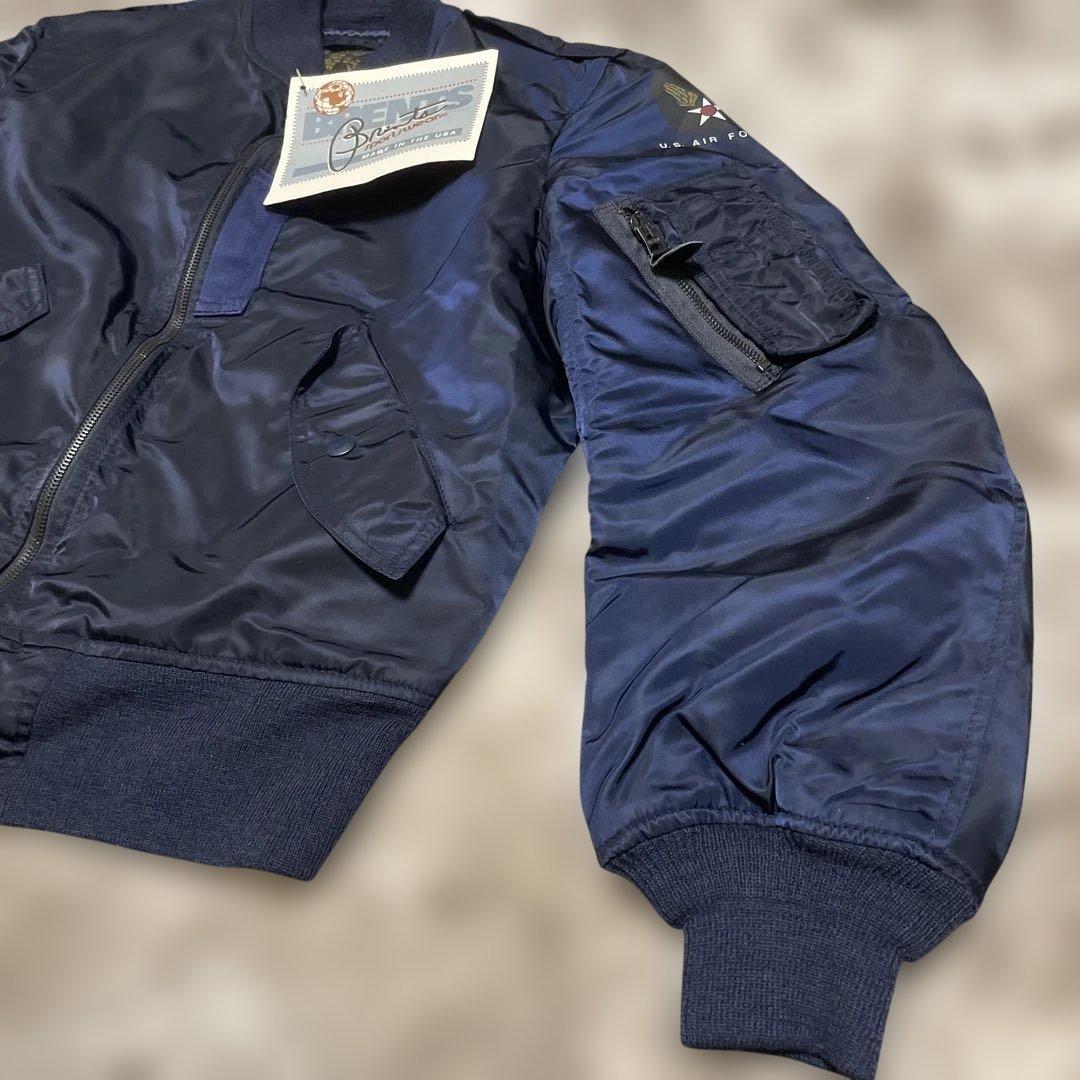 黒タグ デッドストックUSA製ma-1 Brenets Sportswear S