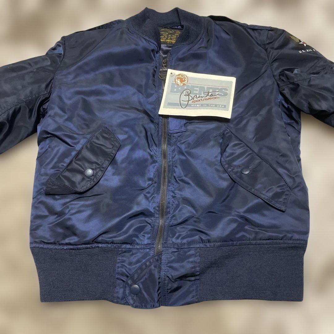 黒タグ デッドストックUSA製ma-1 Brenets Sportswear S