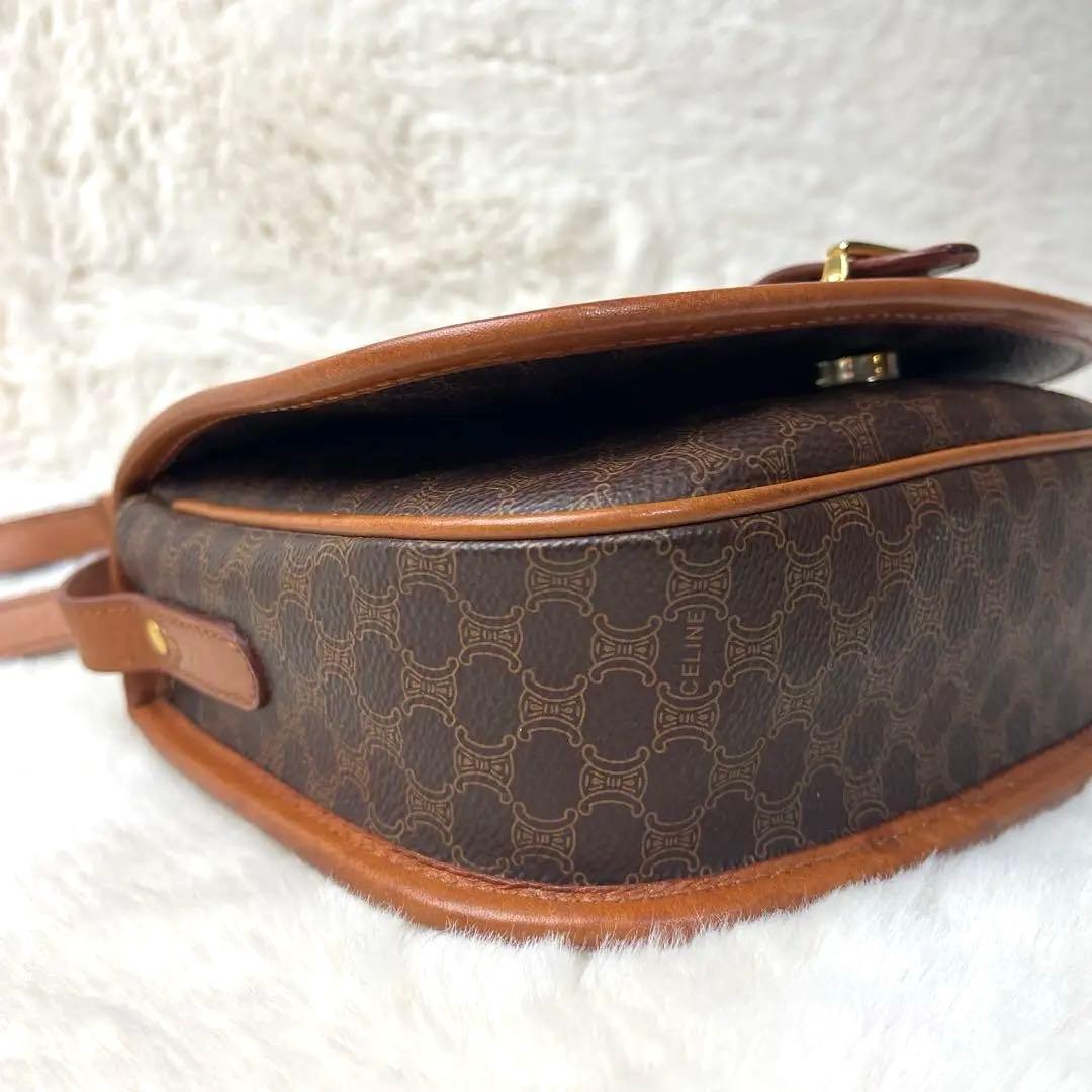 美品　セリーヌ　CELINE マカダム　ブラウン　ショルダーバッグ　レザー