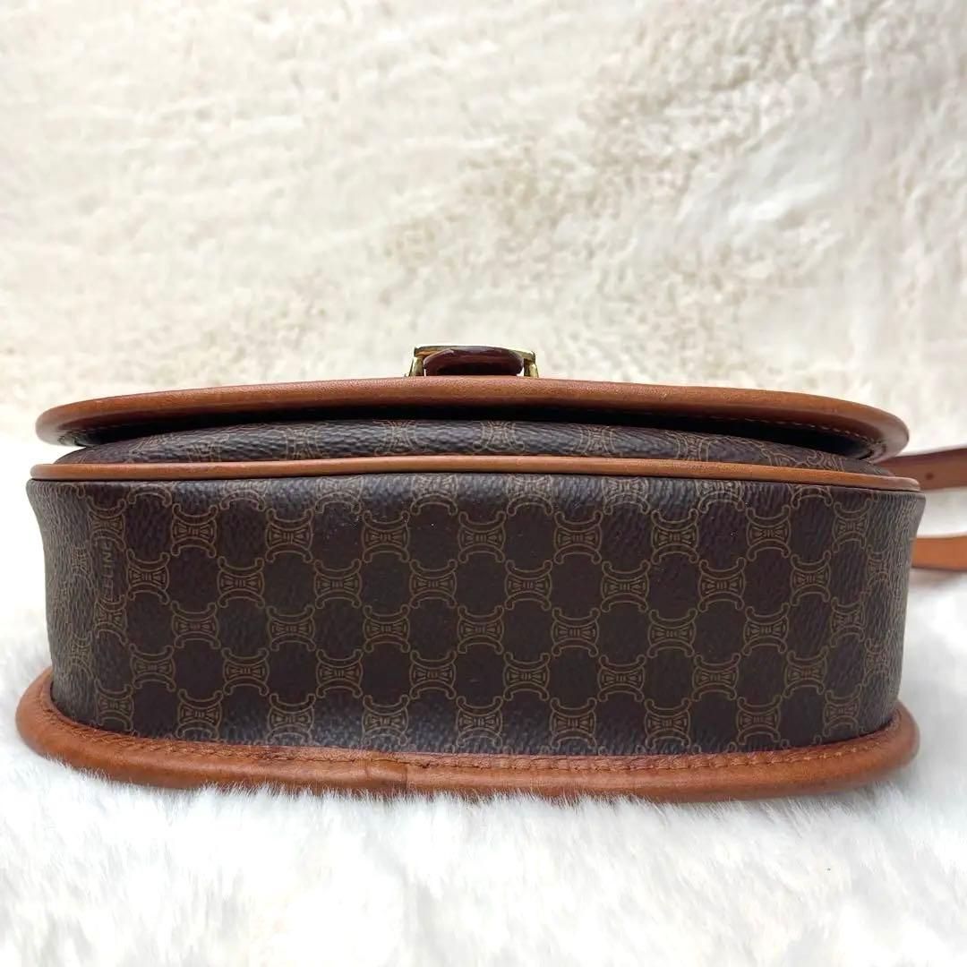 美品　セリーヌ　CELINE マカダム　ブラウン　ショルダーバッグ　レザー