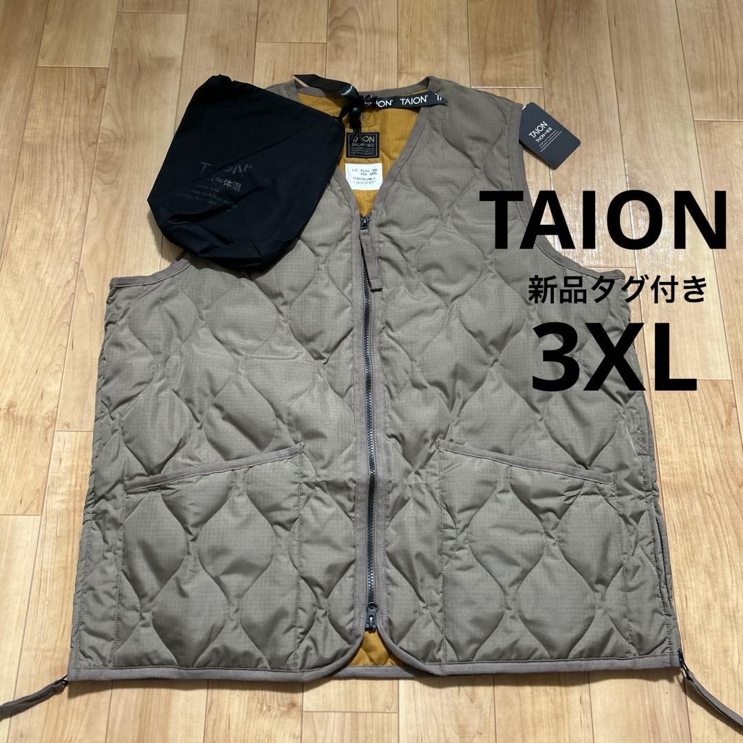 新品タグ付き　タイオン　TAION Vネック キルティングダウンベスト 収納袋