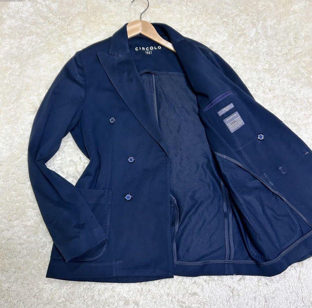 チルコロ1901 テーラードジャケット 鹿の子 ダブルボタン ネイビー L
