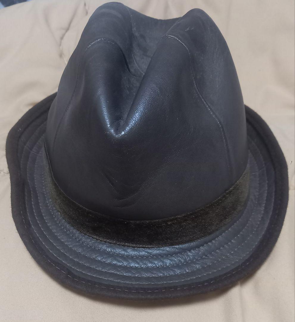 レザーハット　ヴィンテージ　Unknown　607080s フェルト