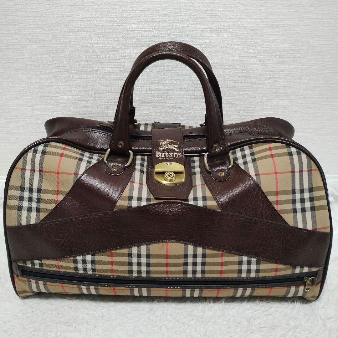 大容量 バーバリー 旅行バッグ ボストンバッグ ノバチェック シャドーホース