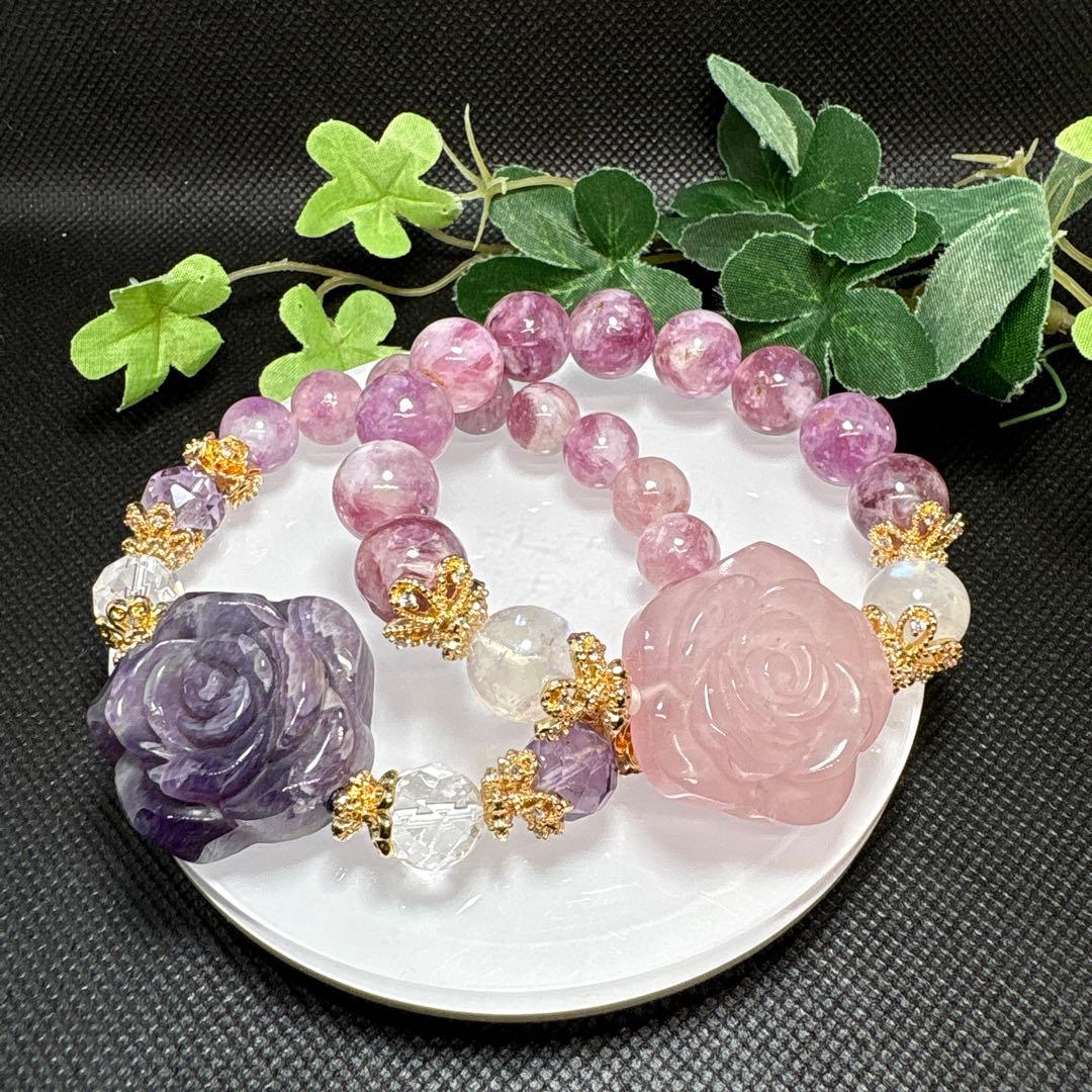 ＊やっちゃん様お取置き7./1＊ローズクォーツ　薔薇　パープルマイカ　マイカイン