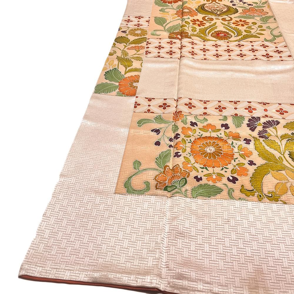 j*m様 志ま亀？ 訪問着 正絹 綸子 新古品 手描友禅 セミフォーマル №ym