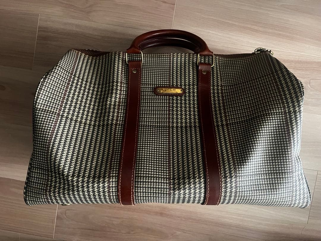 USA製 ポロラルフローレン ボストンバッグ 2way 千鳥格子柄 PVC