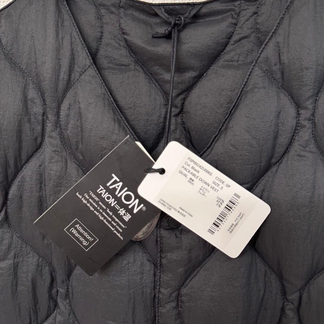 【新品】F/CE TAION コラボ PACKABLE ダウンベスト 黒 S