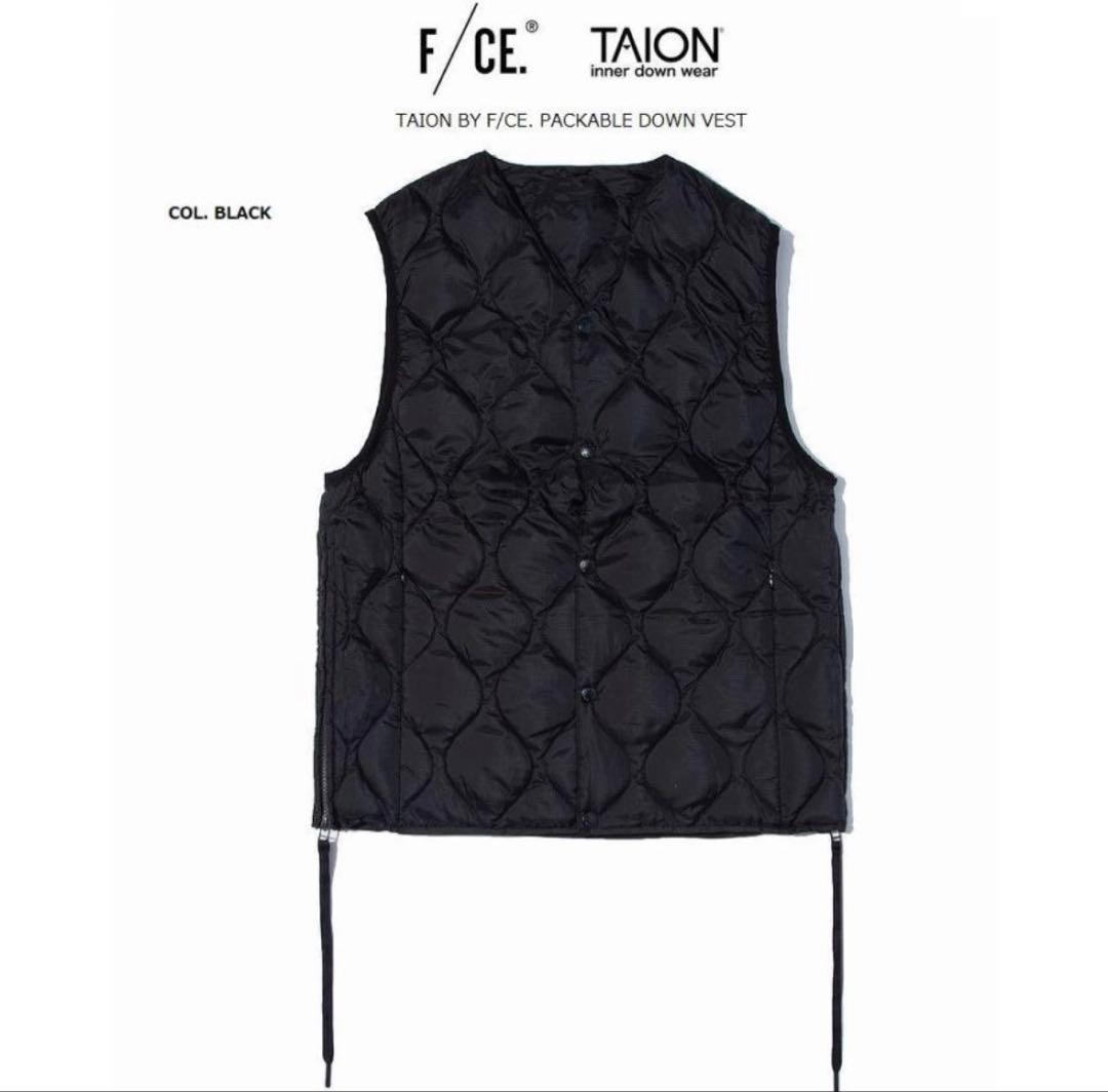 【新品】F/CE TAION コラボ PACKABLE ダウンベスト 黒 S
