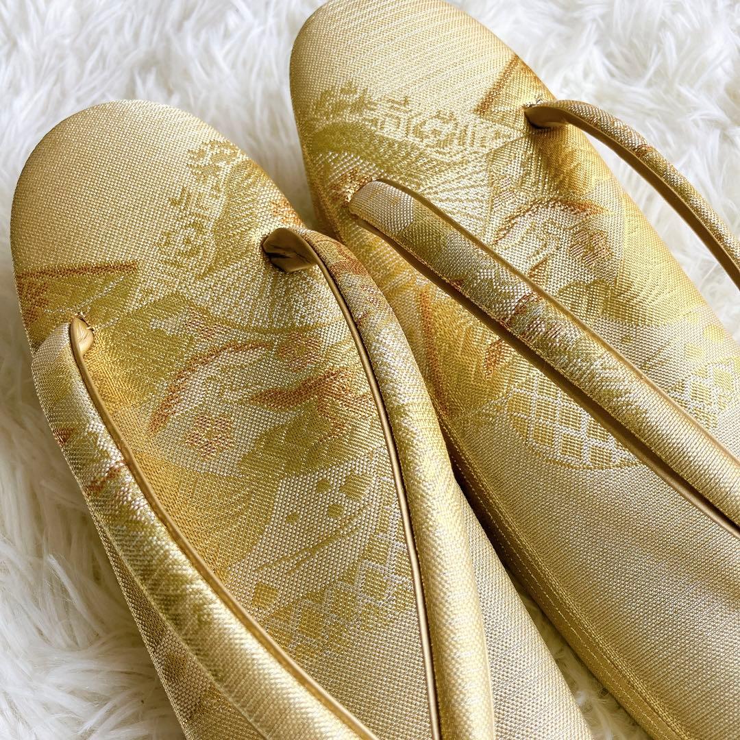 極美品✨和装　草履バッグセット　金糸豪華織物礼装用 Mサイズ フォーマル