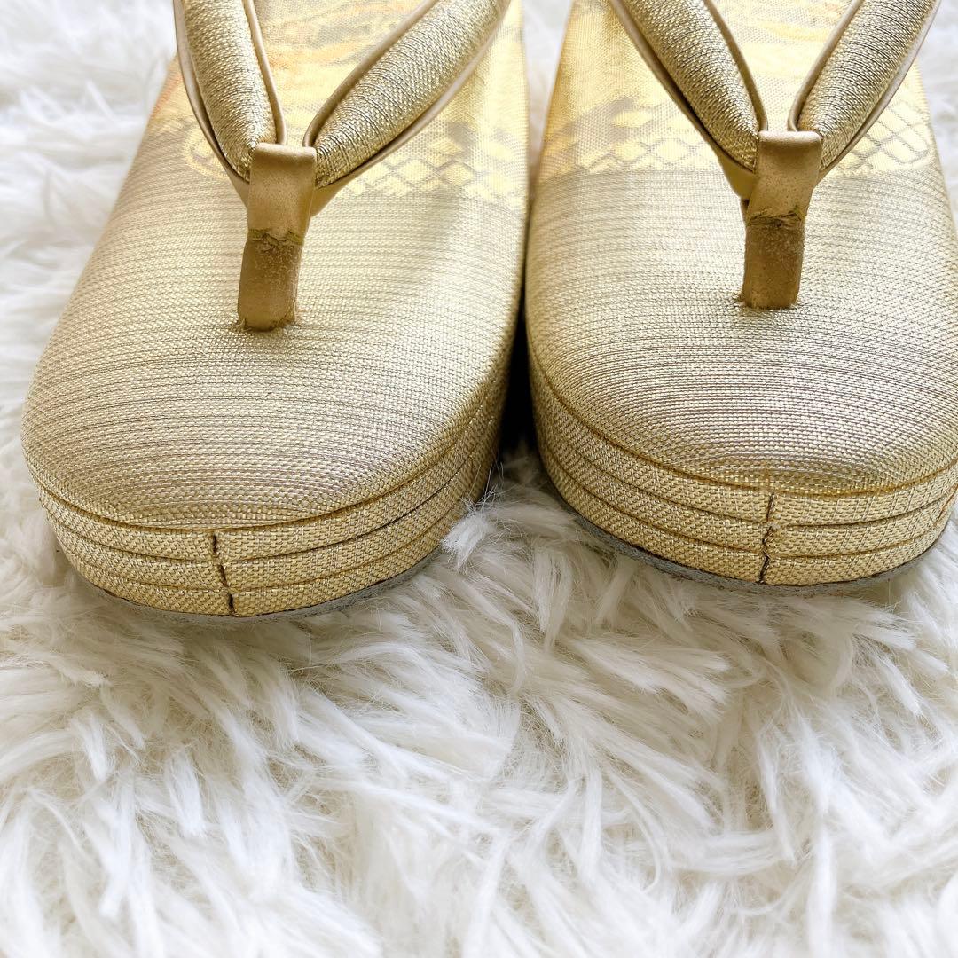 極美品✨和装　草履バッグセット　金糸豪華織物礼装用 Mサイズ フォーマル