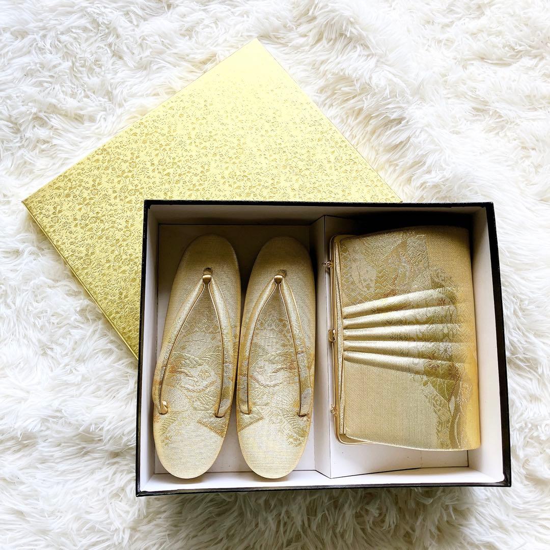 極美品✨和装　草履バッグセット　金糸豪華織物礼装用 Mサイズ フォーマル