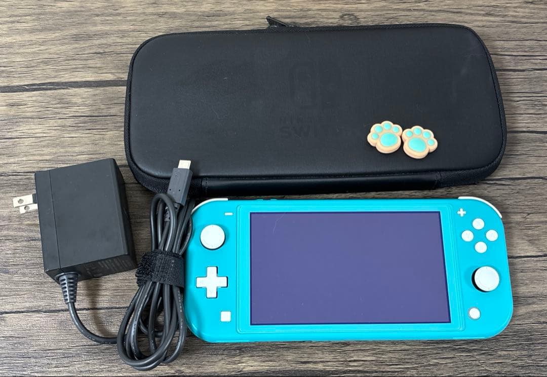 ニンテンドースイッチ ライト(ターコイズ)美品＋純正充電器・ケース等付き