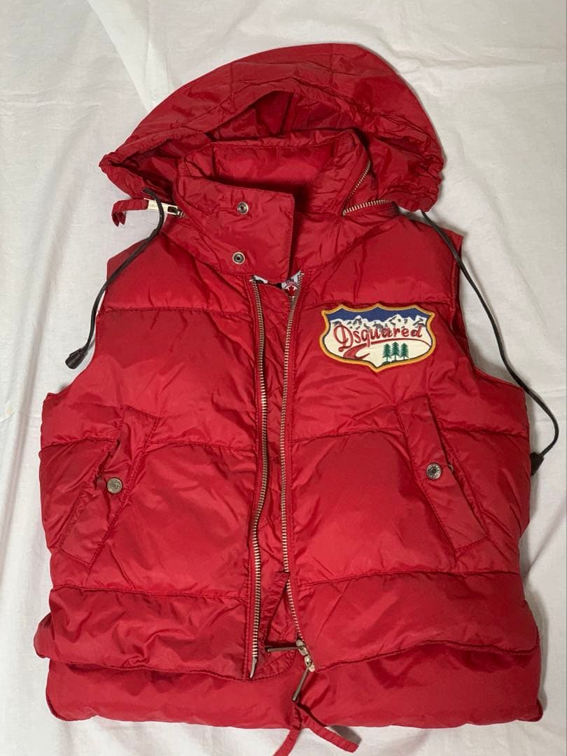 DSQURED2 ディースクエアード ダウンジャケットベスト 　赤系 40