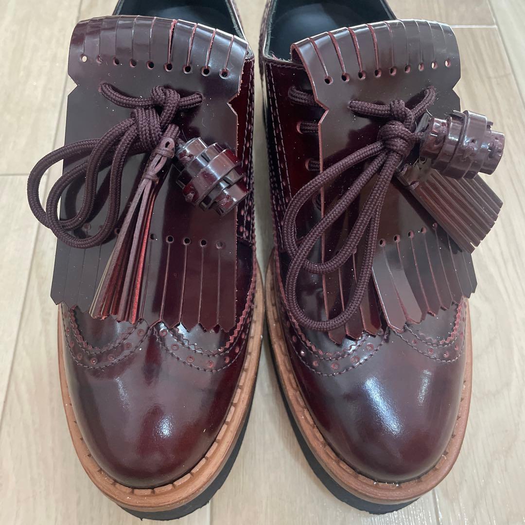 TOD'S タッセルボリュームソールシューズ　ローファー　ブラウン　37.5