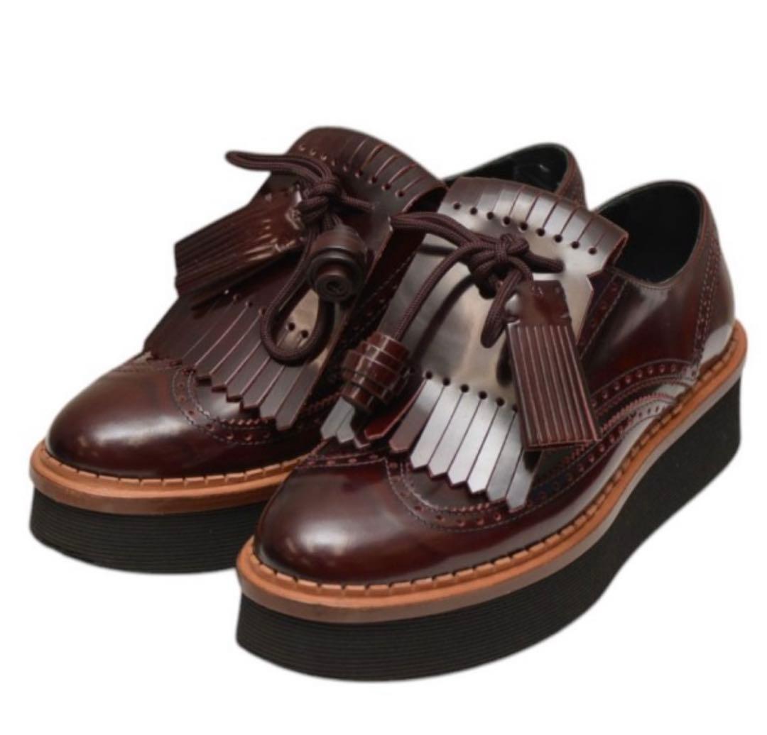 TOD'S タッセルボリュームソールシューズ　ローファー　ブラウン　37.5