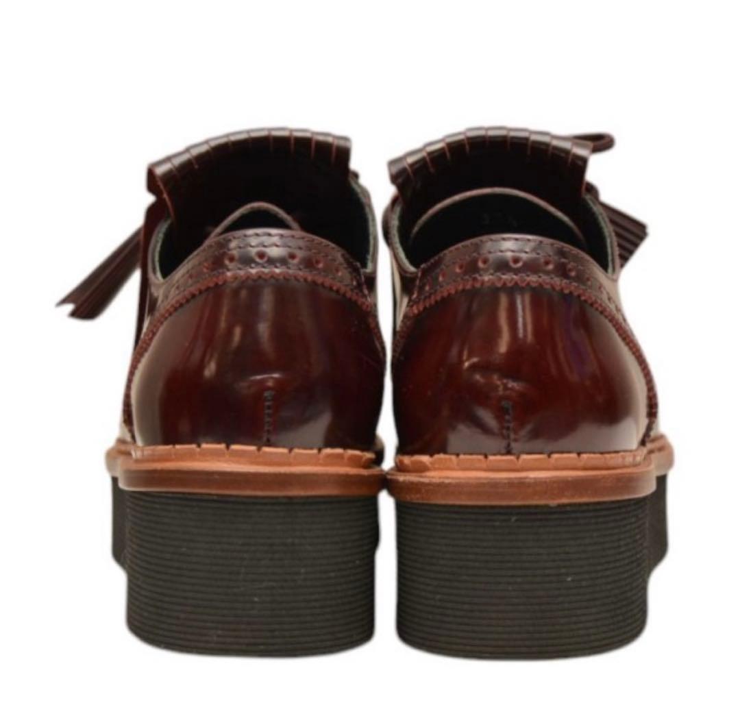 TOD'S タッセルボリュームソールシューズ　ローファー　ブラウン　37.5