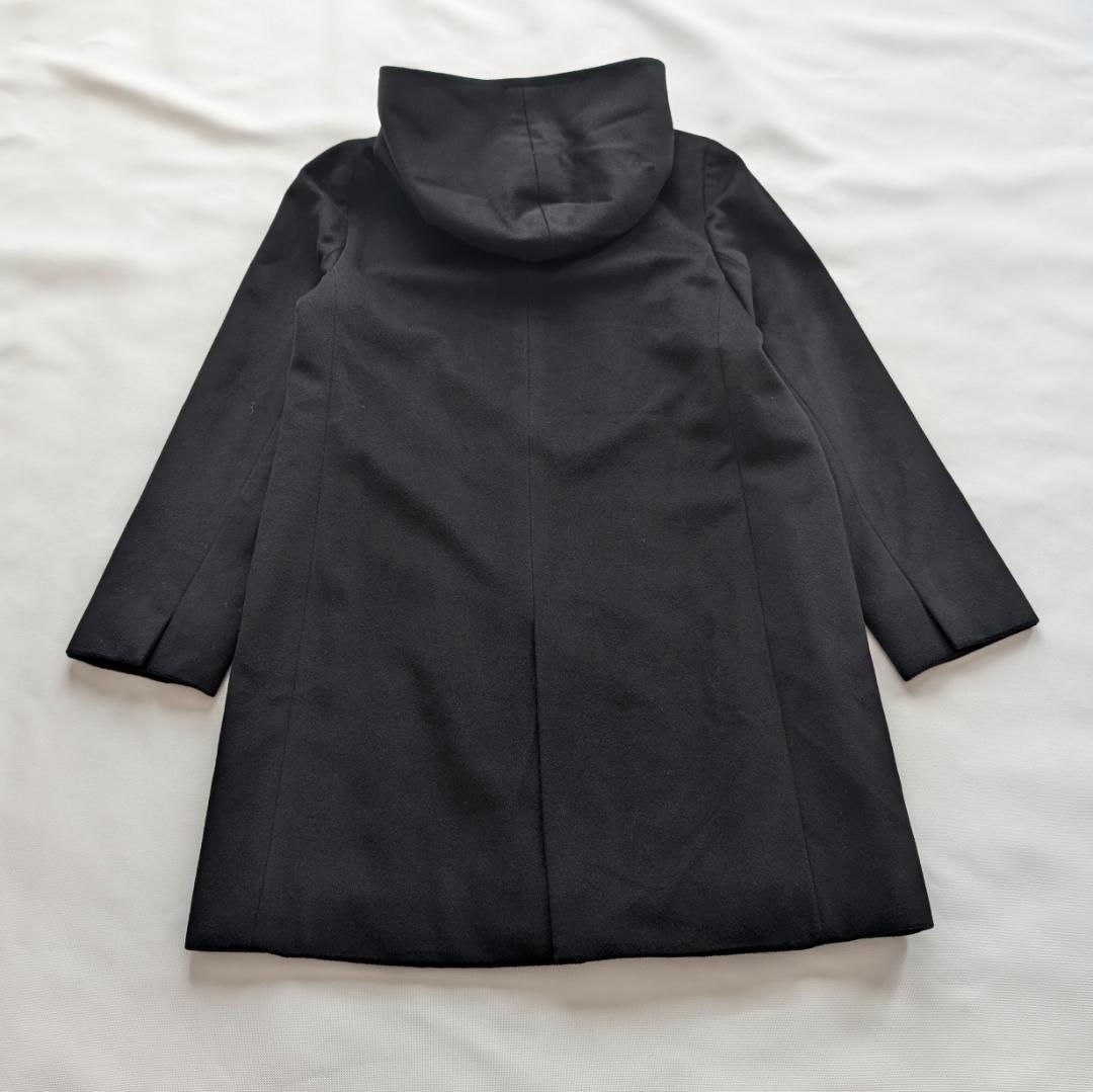 美品✨️23区 カシミヤ混 フーデットコート 大きいサイズ 44 ブラック