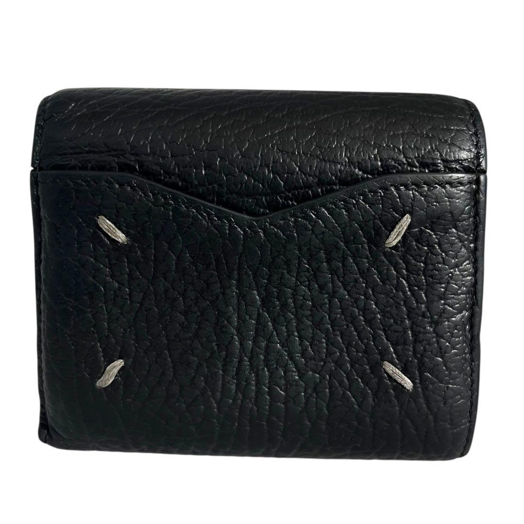 希少✨メゾンマルジェラ トリフォールドウォレット 4ステッチ レザー 黒