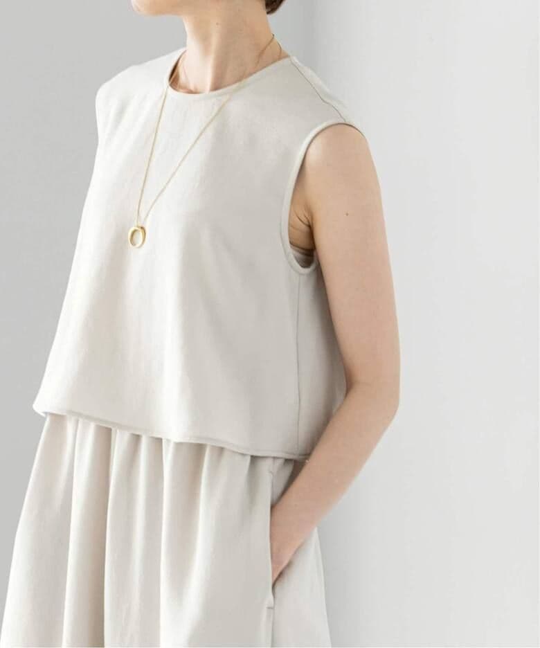 美品・25SS★Noble　ダブルクレープスリーブレスオールインワン　ノーブル