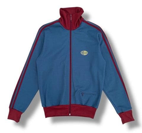 adidas 地球儀ジャージ ワールドマーク ターコイズブルー ビンテージ レア