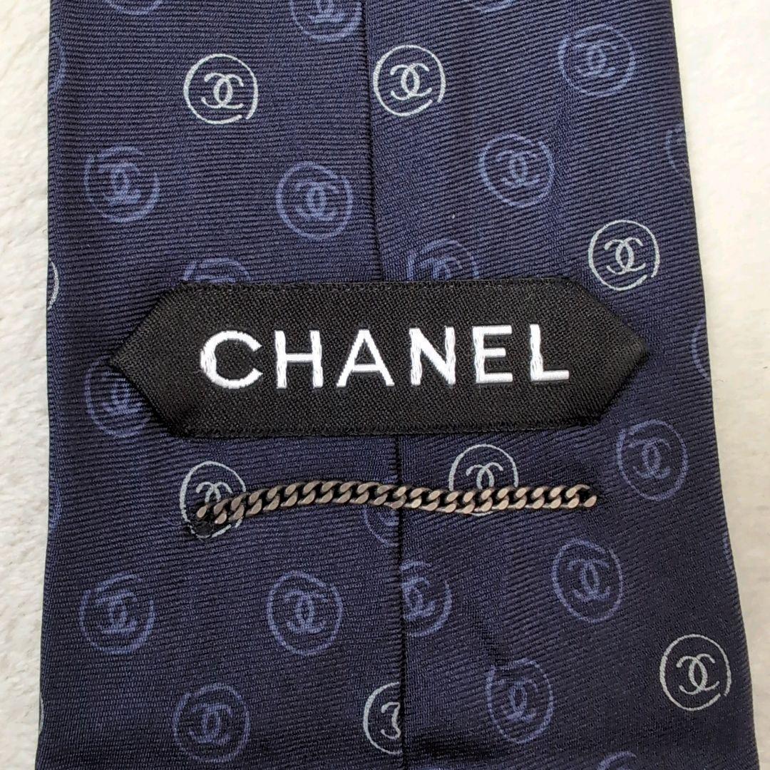 CHANEL シャネル ネクタイ ココマーク シルク ネイビー