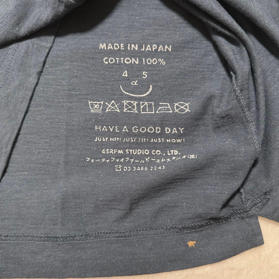 45R スマアール プリントTシャツ コットン コットン100 ネイビー 紺色