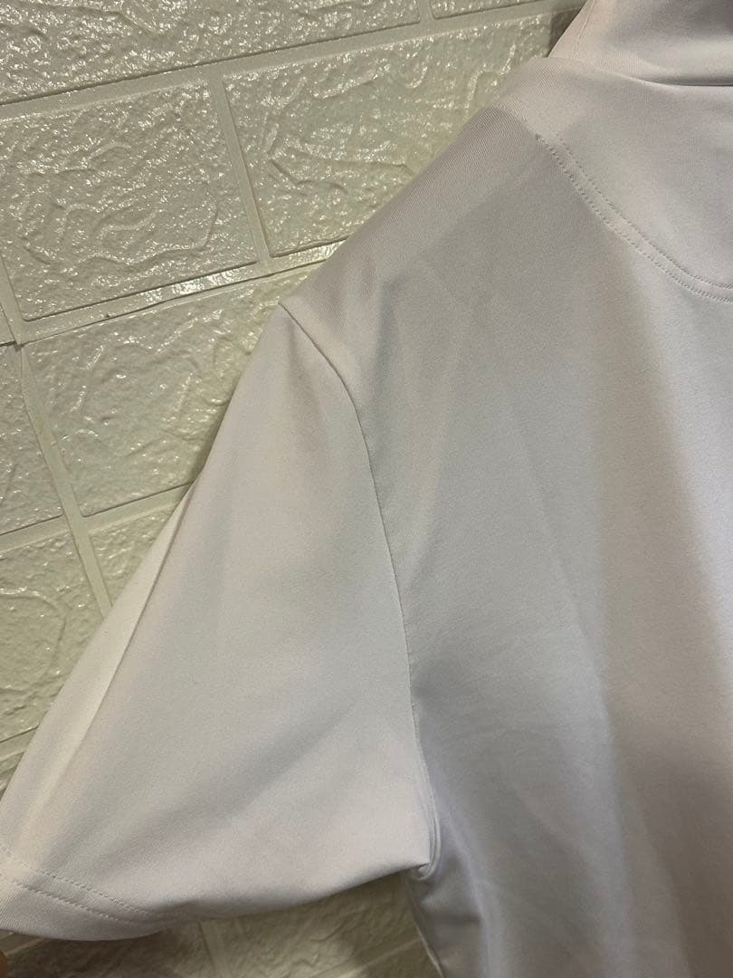 BRIEFING ブリーフィング ホワイト モックネックシャツ サイドロゴライン