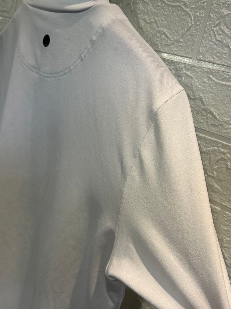 BRIEFING ブリーフィング ホワイト モックネックシャツ サイドロゴライン