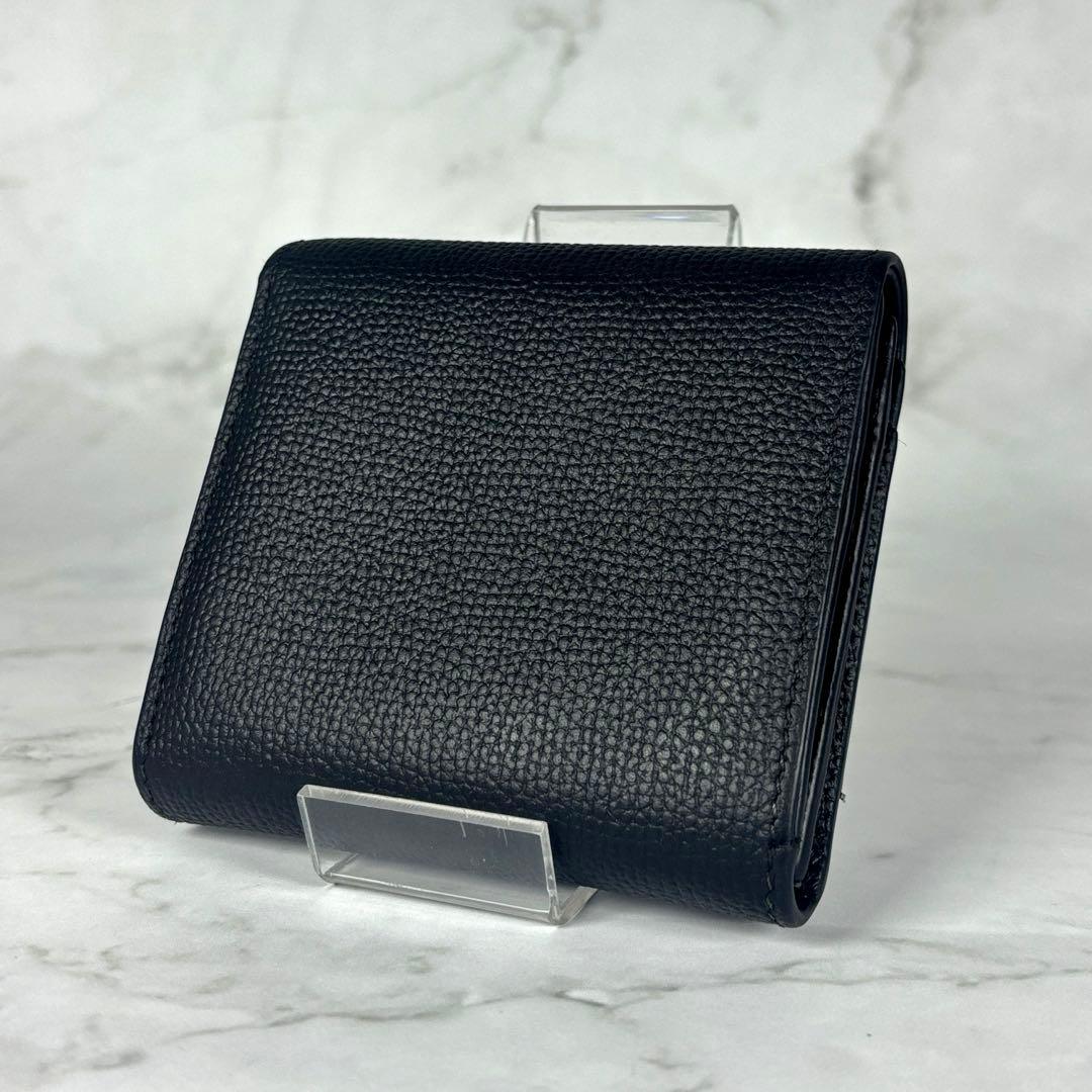 【美品】ロエベ 二つ折り財布 アナグラム コンパクト フラップウォレット