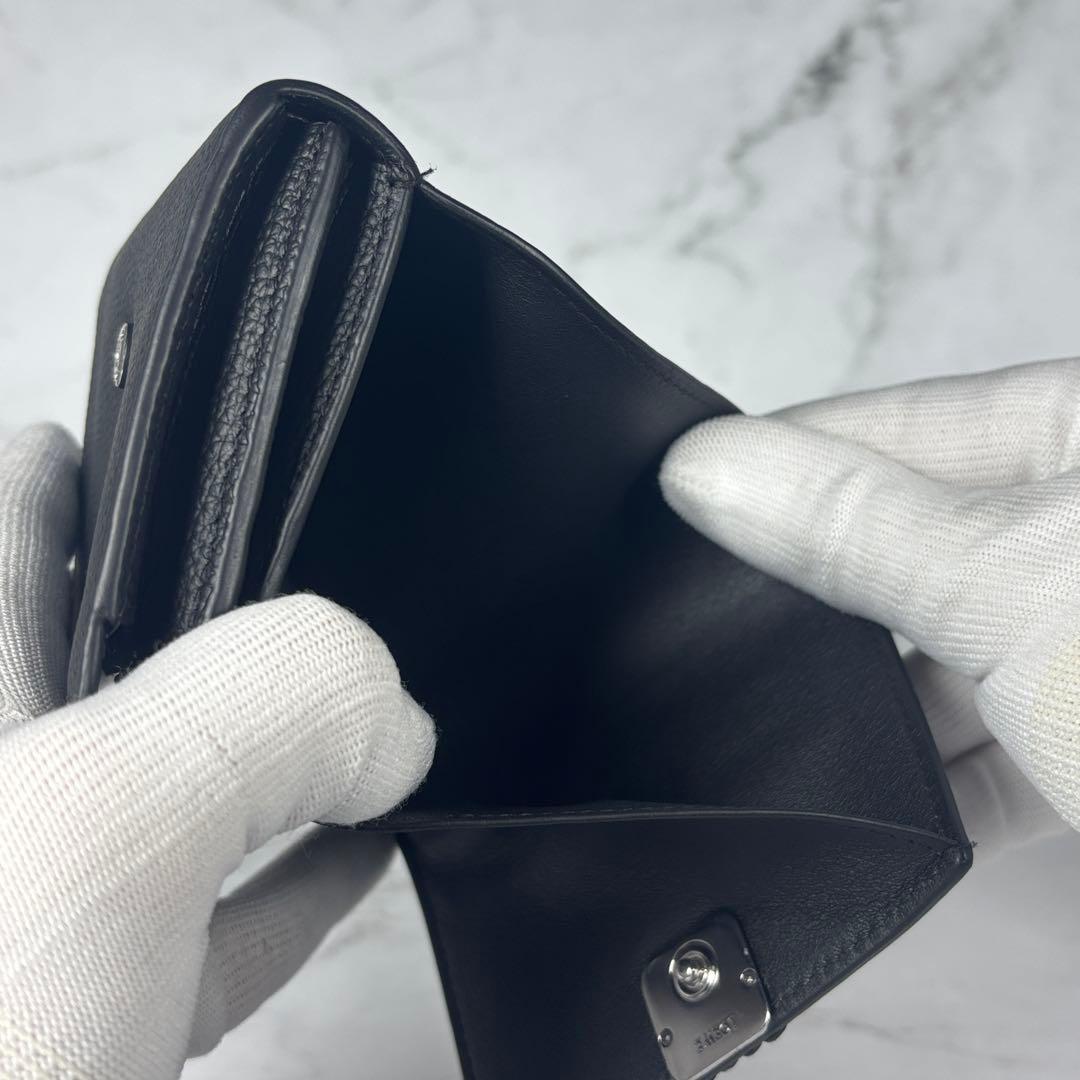 【美品】ロエベ 二つ折り財布 アナグラム コンパクト フラップウォレット