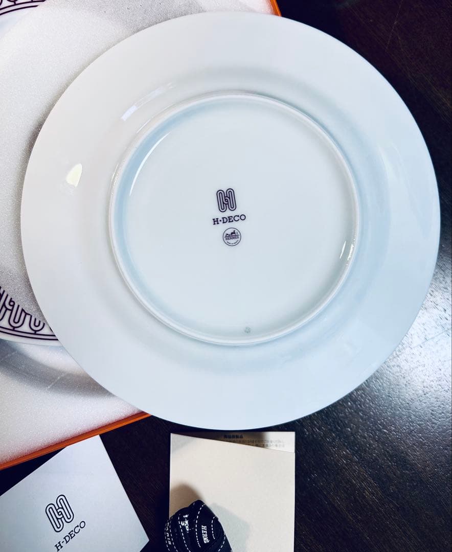 エルメス HERMÈS デザートプレート〈Hデコ〉レッド　ペア