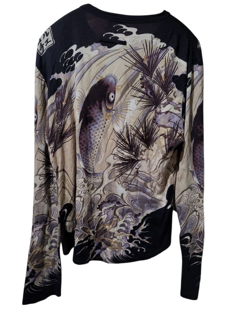 トップス JPG Koi climbing waterfall second skin