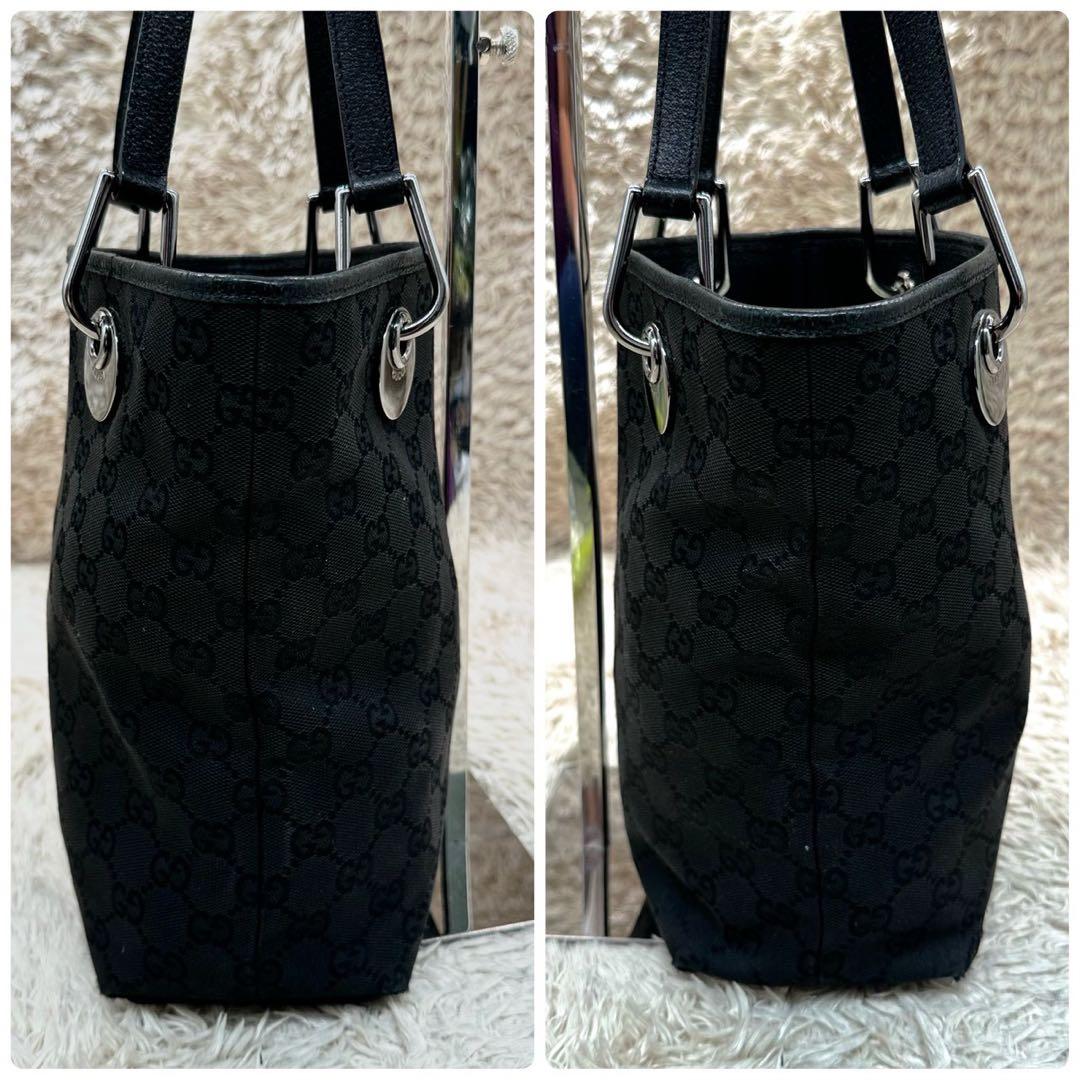 【美品】グッチ トートバッグ ブラック GG柄 キャンバス ユニセックス