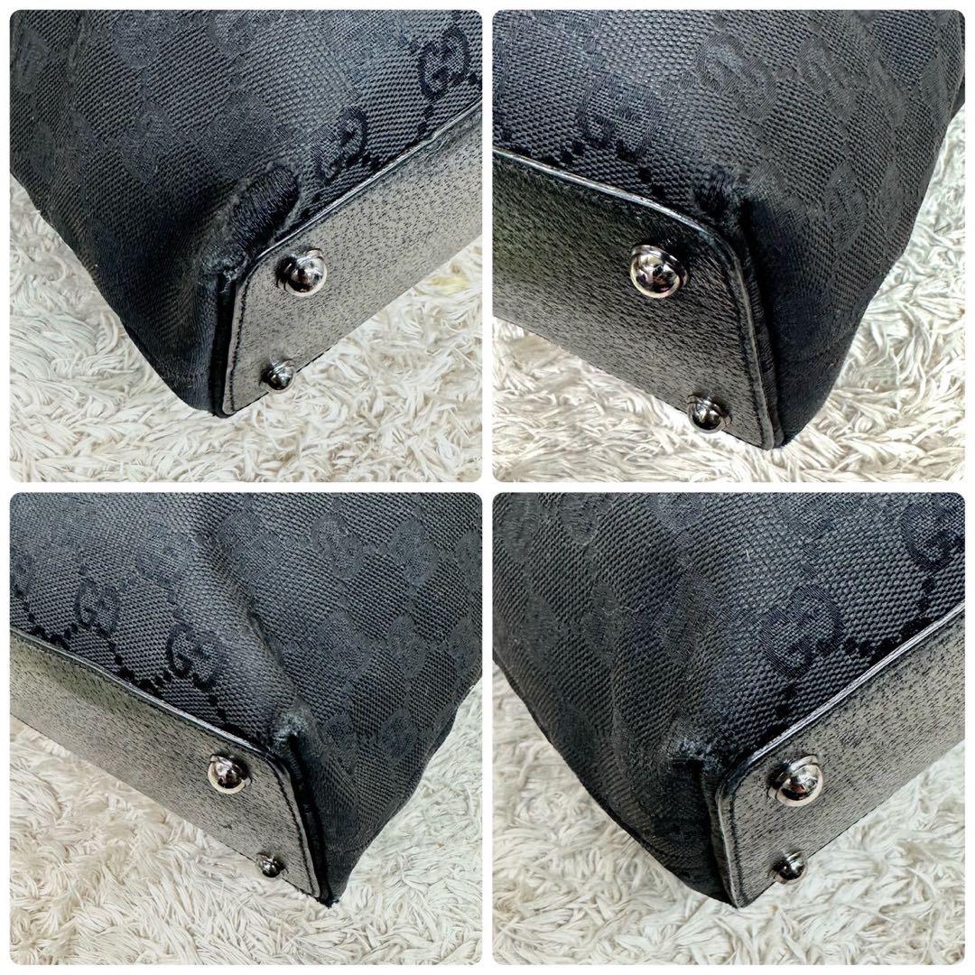 【美品】グッチ トートバッグ ブラック GG柄 キャンバス ユニセックス