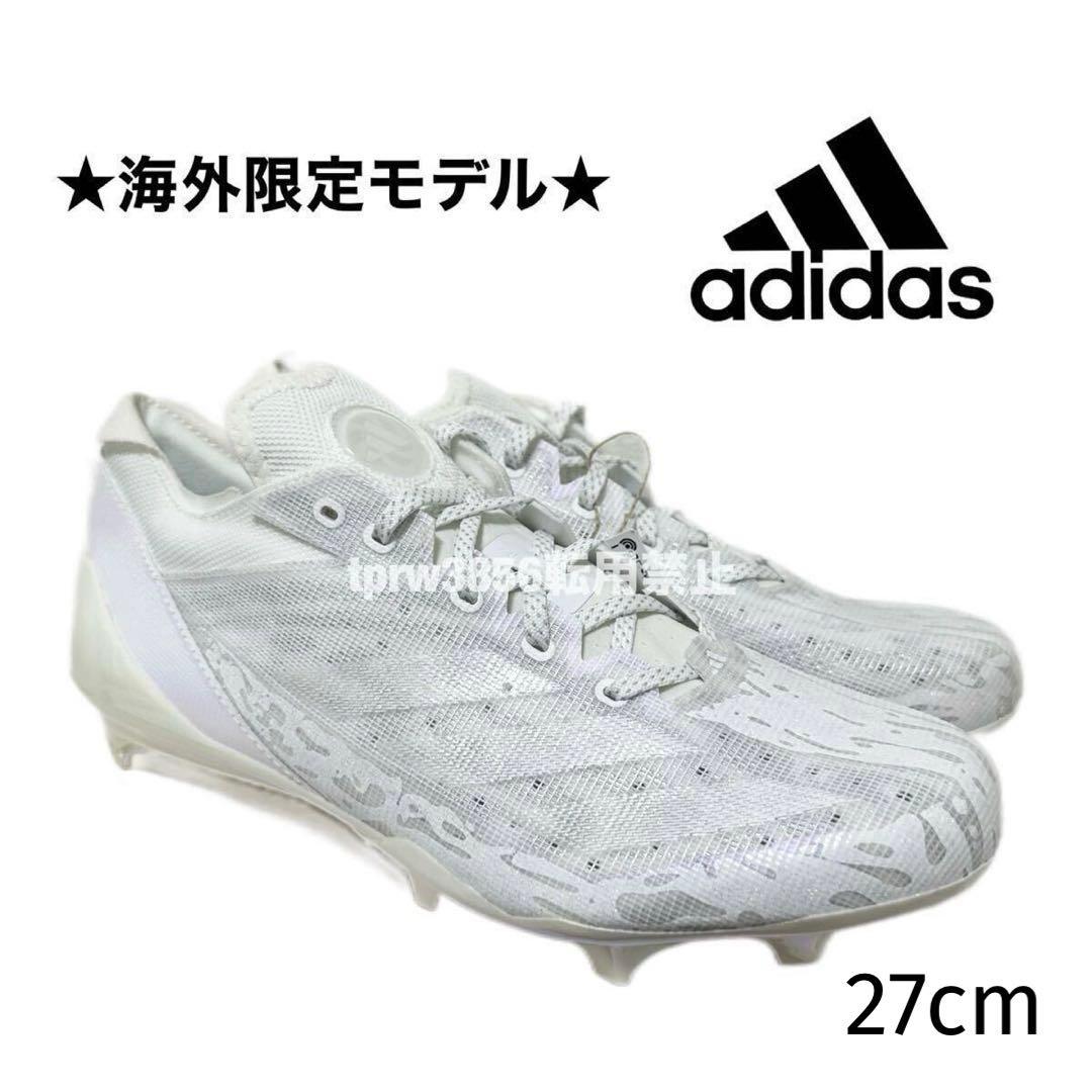 アディダス 27 アディゼロ エレクトリック アメフト スパイク シューズ 白