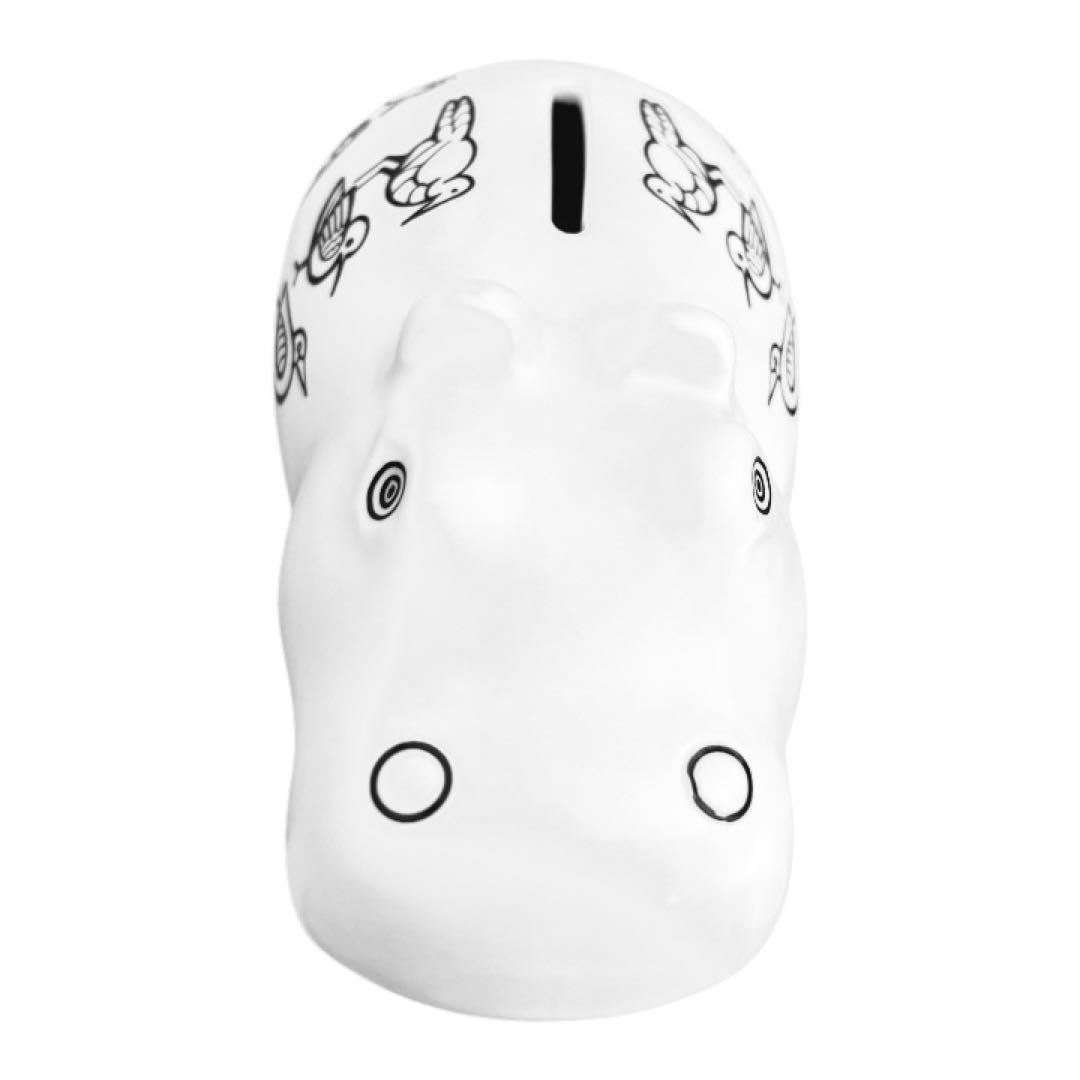 リサラーソン バスタブのカバ貯金箱 波佐見焼 白 置物/磁器