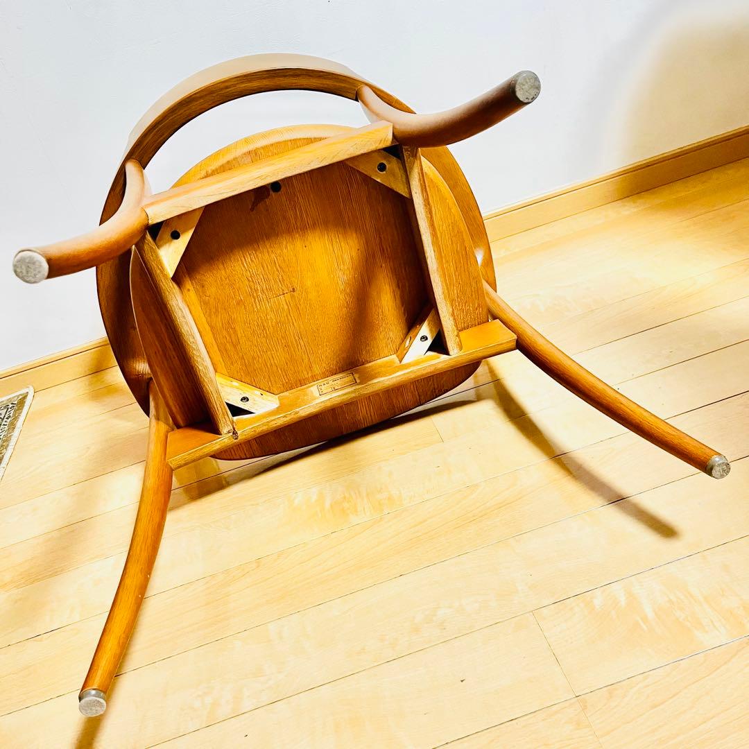 【美品】飛騨産業 HIDA クレセントアームチェア ウォールナット キツツキ②