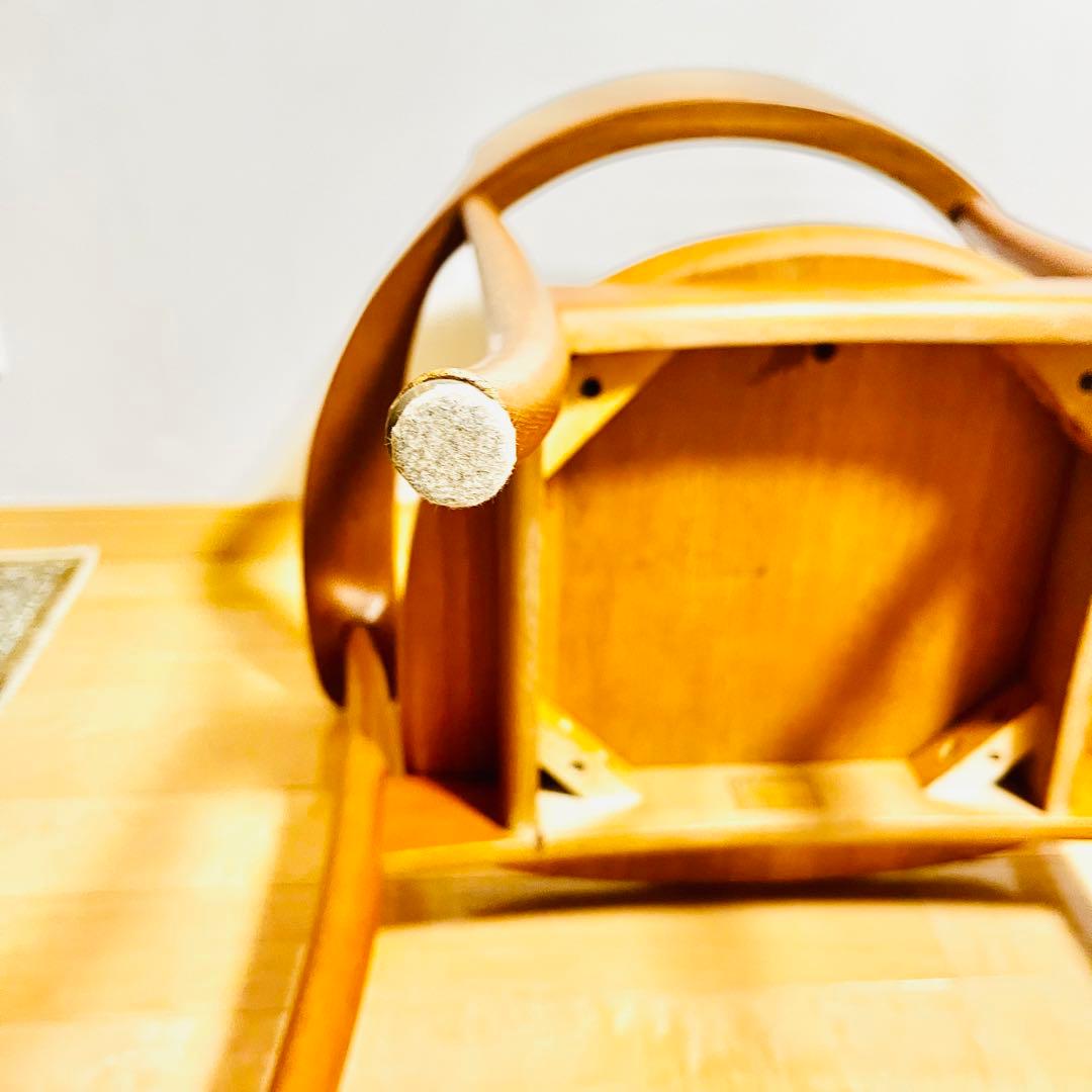 【美品】飛騨産業 HIDA クレセントアームチェア ウォールナット キツツキ②