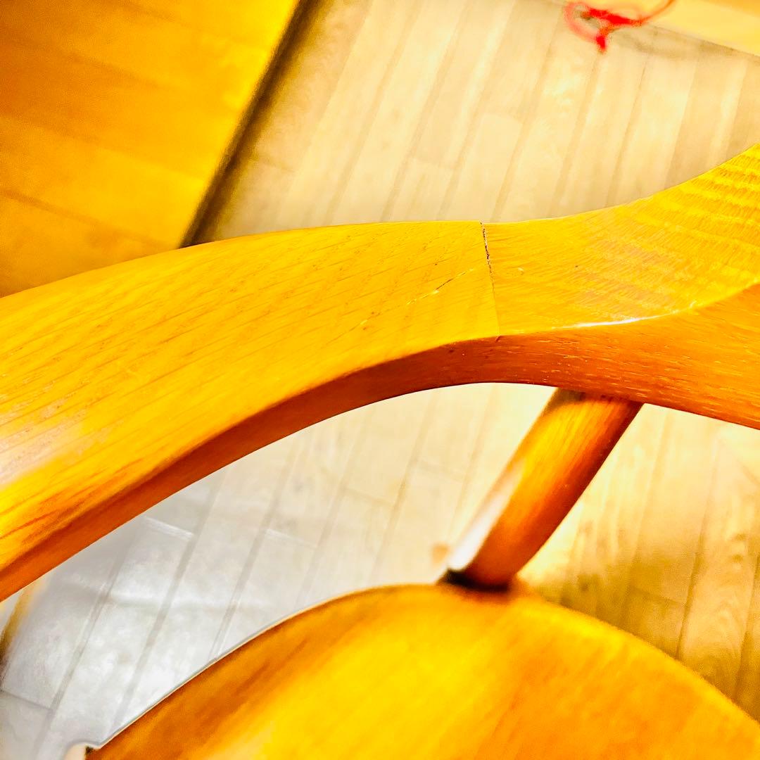 【美品】飛騨産業 HIDA クレセントアームチェア ウォールナット キツツキ②