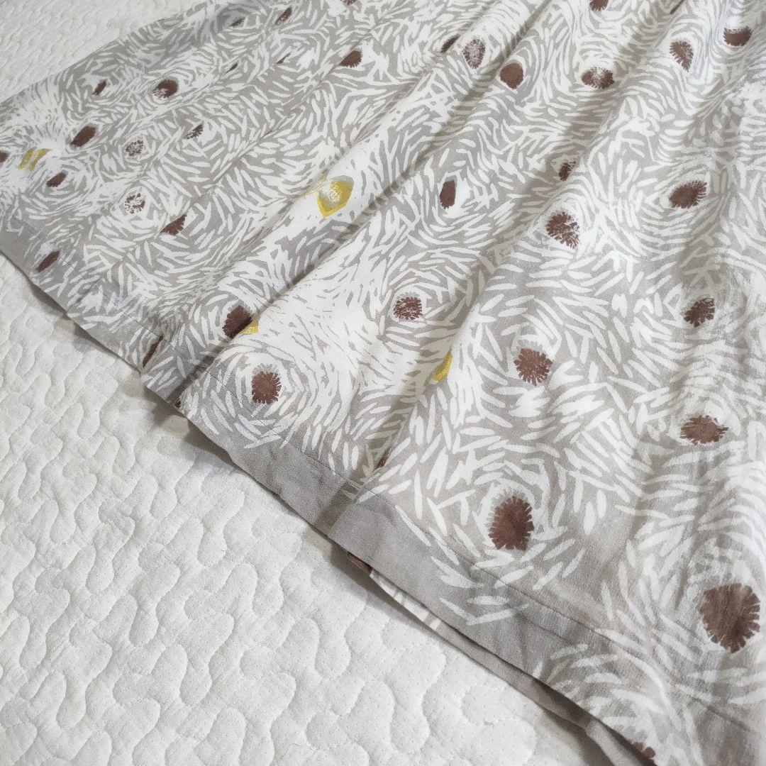 ミナペルホネン　papillon　コットンフレアワンピース　総柄　グレー　1