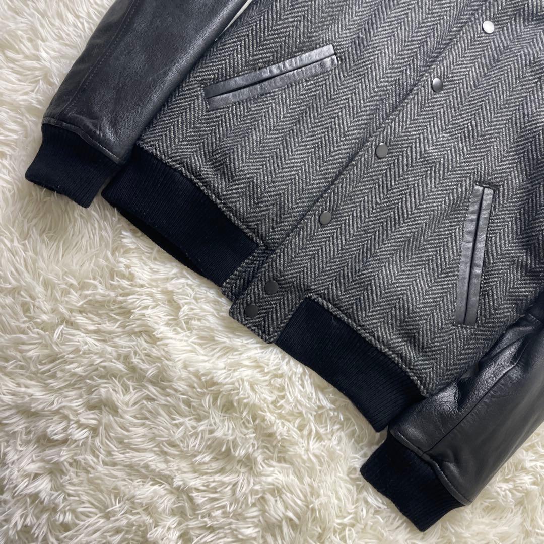 極美品✨　山羊革　XLサイズ　JACKROSE スタジャン　ヘリンボーン　黒