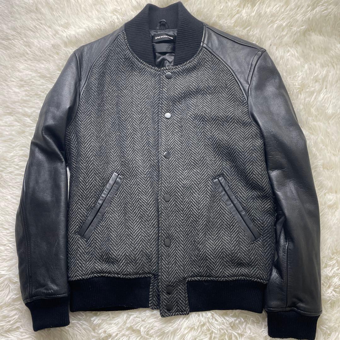 極美品✨　山羊革　XLサイズ　JACKROSE スタジャン　ヘリンボーン　黒