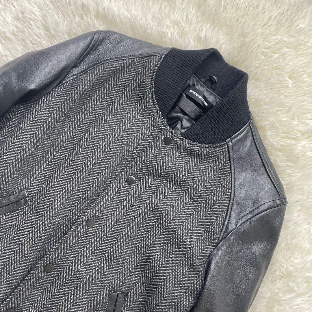 極美品✨　山羊革　XLサイズ　JACKROSE スタジャン　ヘリンボーン　黒