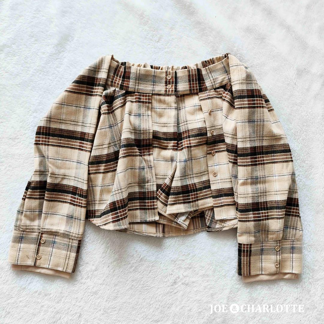 ダーリッチ darich レイヤードチェックショートパンツ ベージュ FREE