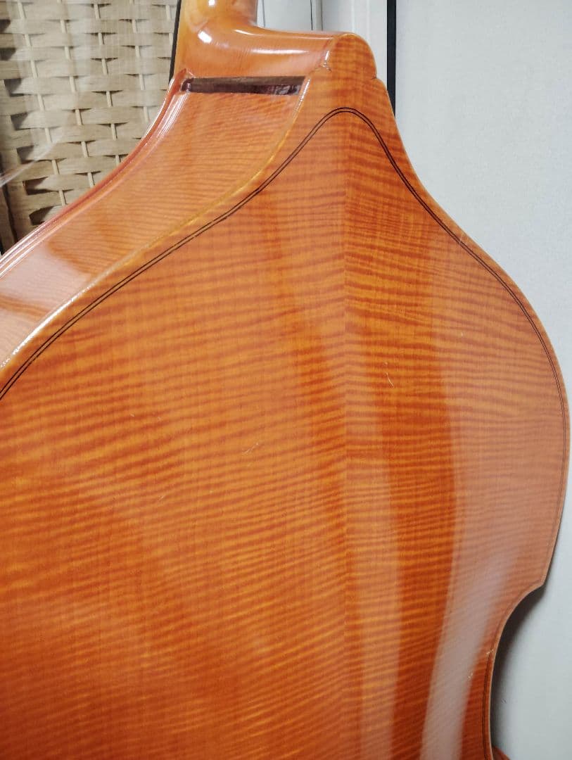 コントラバス ウッドベース スズキ ケース付 表単板 エヴァピラッツィ弦