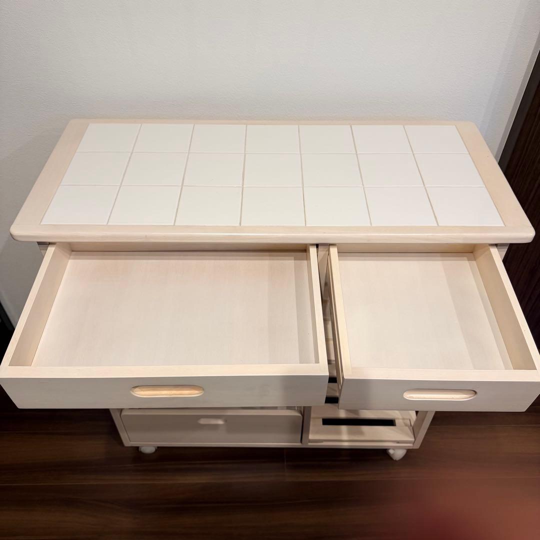 【週末限定値下げ】B-COMPANY キッチンワゴン キャスター付き ホワイト